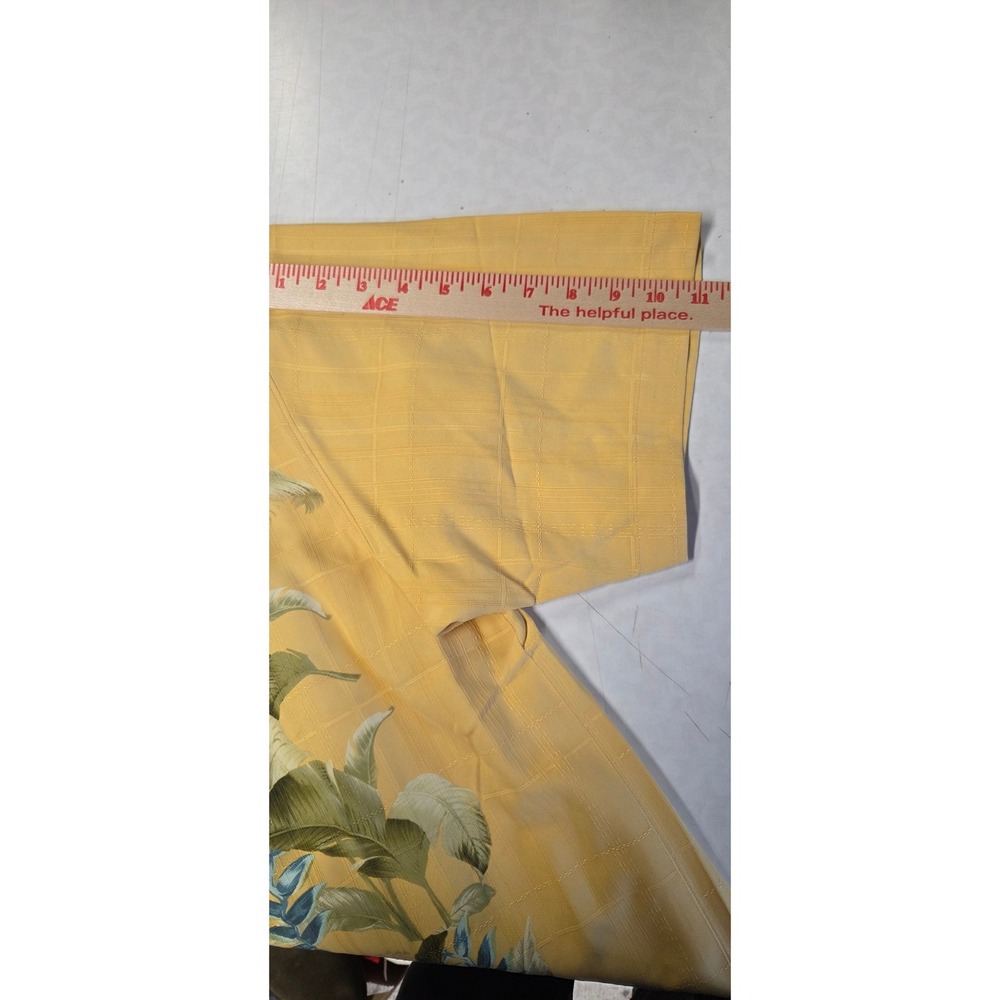 NWT Tommy Bahama Button Up Shirt Mens L Yellow New Floral Silk Camp Leaf Chaser - Picture 2 of 5